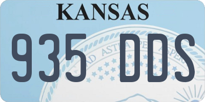 KS license plate 935DDS