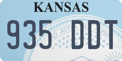 KS license plate 935DDT