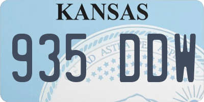 KS license plate 935DDW