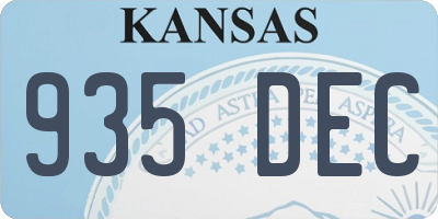 KS license plate 935DEC