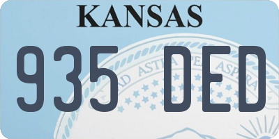 KS license plate 935DED