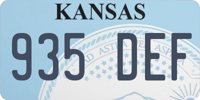 KS license plate 935DEF