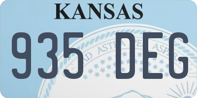 KS license plate 935DEG