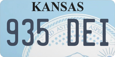 KS license plate 935DEI
