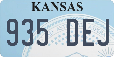 KS license plate 935DEJ