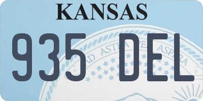 KS license plate 935DEL