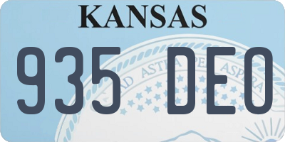 KS license plate 935DEO