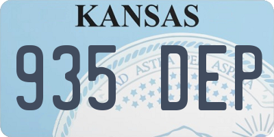 KS license plate 935DEP