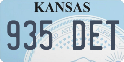 KS license plate 935DET