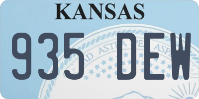 KS license plate 935DEW