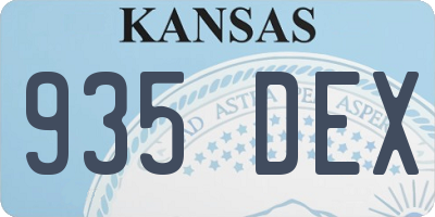 KS license plate 935DEX
