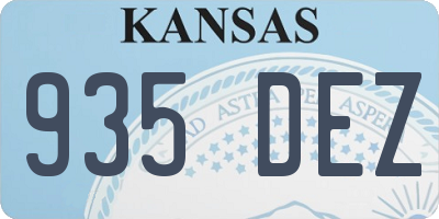 KS license plate 935DEZ