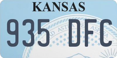 KS license plate 935DFC
