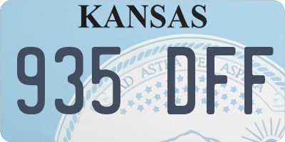 KS license plate 935DFF