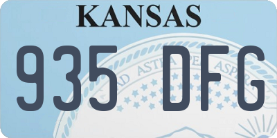 KS license plate 935DFG