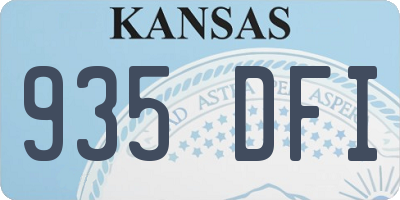 KS license plate 935DFI
