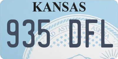 KS license plate 935DFL