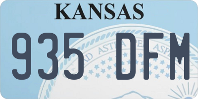 KS license plate 935DFM