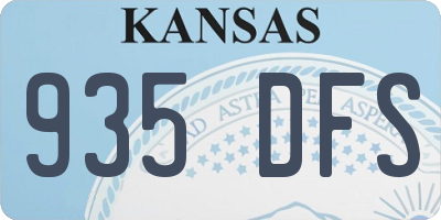 KS license plate 935DFS