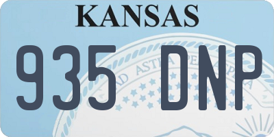 KS license plate 935DNP