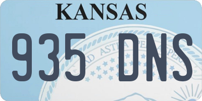 KS license plate 935DNS