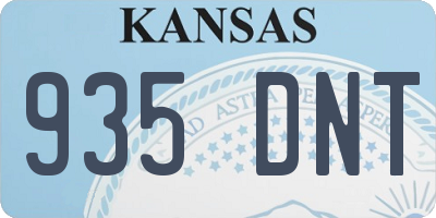 KS license plate 935DNT