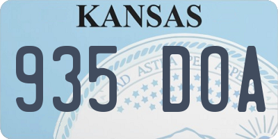 KS license plate 935DOA