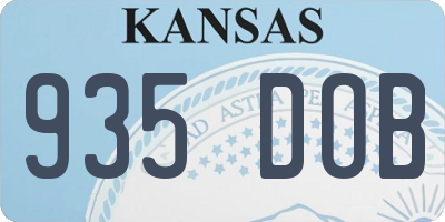 KS license plate 935DOB