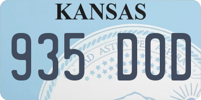 KS license plate 935DOD