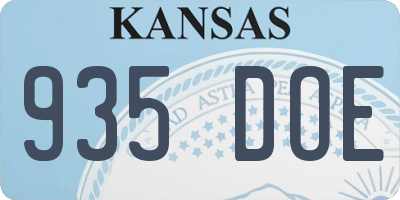 KS license plate 935DOE