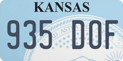 KS license plate 935DOF