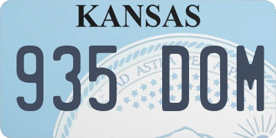 KS license plate 935DOM