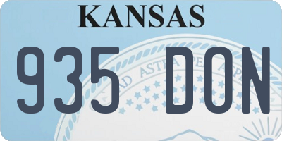KS license plate 935DON