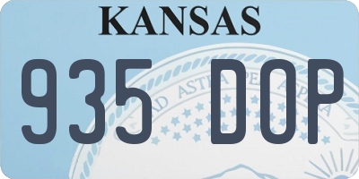 KS license plate 935DOP
