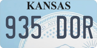 KS license plate 935DOR