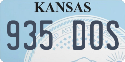 KS license plate 935DOS