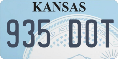 KS license plate 935DOT