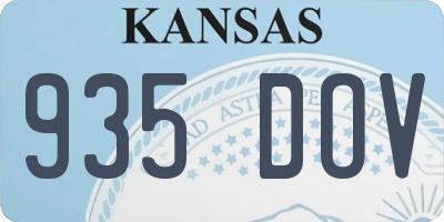 KS license plate 935DOV