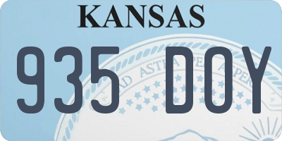 KS license plate 935DOY