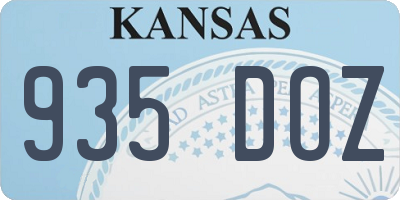 KS license plate 935DOZ
