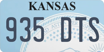 KS license plate 935DTS