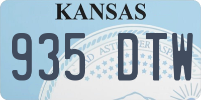 KS license plate 935DTW