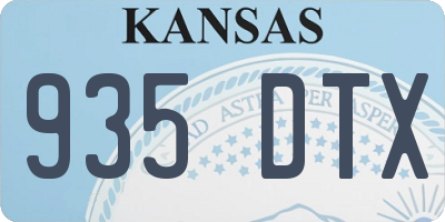 KS license plate 935DTX