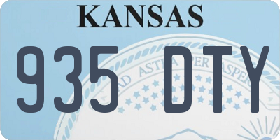 KS license plate 935DTY