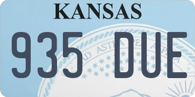 KS license plate 935DUE