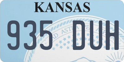 KS license plate 935DUH