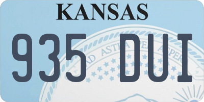 KS license plate 935DUI