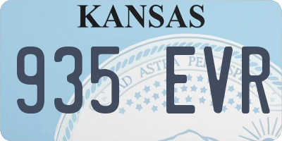 KS license plate 935EVR