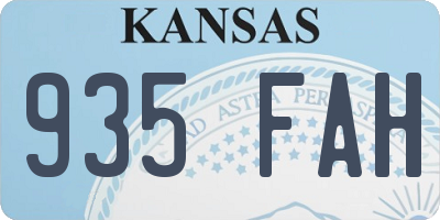 KS license plate 935FAH