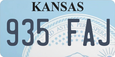 KS license plate 935FAJ
